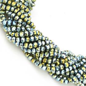 6 mm Yeşil Janjanlı Kristal Cam Boncuk