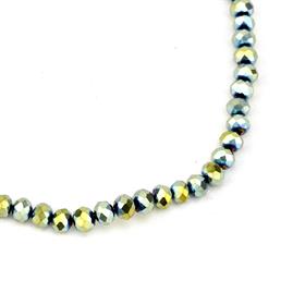 6 mm Yeşil Janjanlı Kristal Cam Boncuk