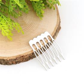 6 Taraklı Metal Toka Aparatı Gümüş