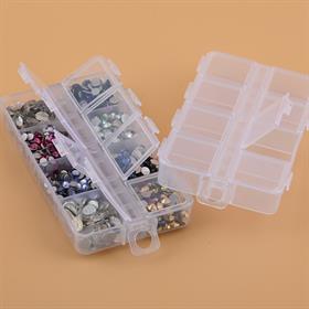 8 Bölmeli Kapaklı Küçük Taş ve Boncuk Kutusu