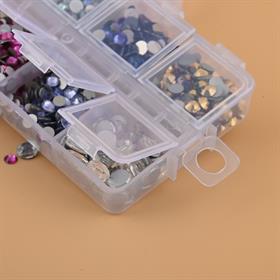 8 Bölmeli Kapaklı Küçük Taş ve Boncuk Kutusu