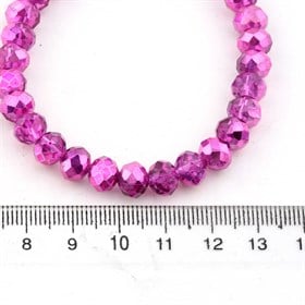 8 mm Fuşya Renk Kristal Boncuk
