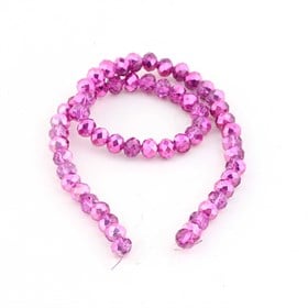 8 mm Fuşya Renk Kristal Boncuk