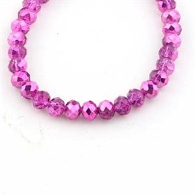 8 mm Fuşya Renk Kristal Boncuk