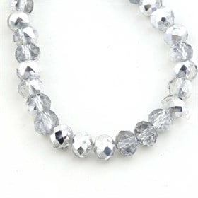 8 mm Gümüş Renk Kristal Boncuk