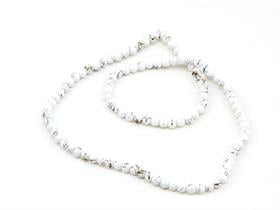 Altın Desenli Beyaz Dizi Cam Boncuk