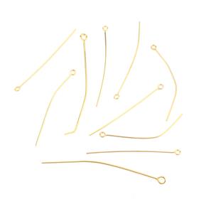 Altın Kaplama Halkalı Takı Çivisi Uzun 10 Adet