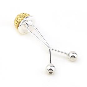 Altın Polyester Taşlı Eşarp Şal Klipsi