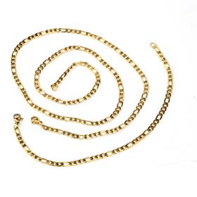 Altın Renk Çelik Kolye Bileklik Seti