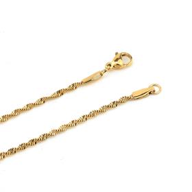 Altın Renk, Kararmaz Çelik, Burma Kolye Zinciri 45 cm