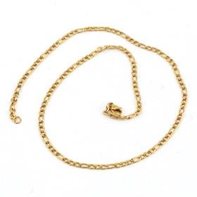 Altın Renk, Kararmaz Çelik, Kartiyer Kolye Zinciri 45 cm