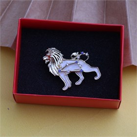 Aslan Burcu Temalı Mineli Broş