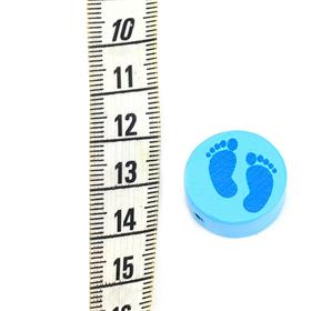 Ayak izi Baskılı Ahşap Emzik Zinciri Boncuğu