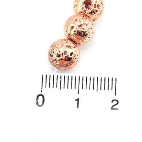 Bakır Hematit Kaplamalı Lav Taşı Boncuk