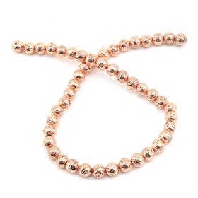 Bakır Hematit Kaplamalı Lav Taşı Boncuk