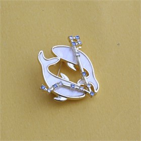 Balık Burcu Temalı Mineli Broş