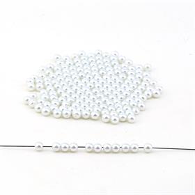 Beyaz Cam İnci Boncuk 8 mm 100 adet