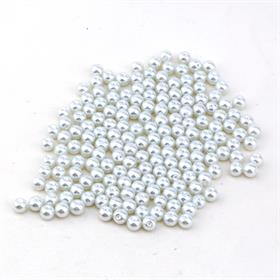 Beyaz Cam İnci Boncuk 8 mm 100 adet