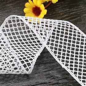 Beyaz File Güpür Dantel Geniş