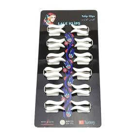 Beyaz Lale Eşarp Şal Klipsi