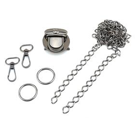 Çanta, Cüzdan Aparat Seti Siyah Nikel