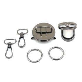 Çanta, Cüzdan Aparat Seti Siyah Nikel