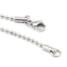Çelik Top Kolye Zinciri 45 cm Gümüş Renk