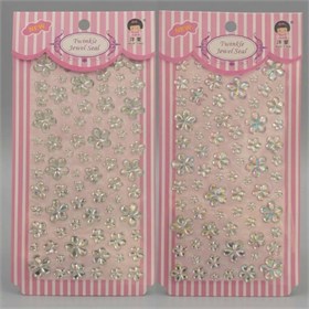 Çiçek Figür Rhinestone Yapışkanlı Taş Sticker Seti