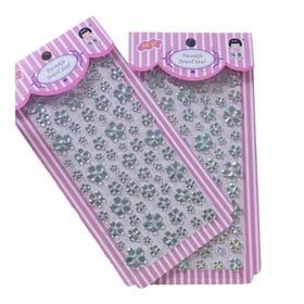 Çiçek Figür Rhinestone Yapışkanlı Taş Sticker Seti
