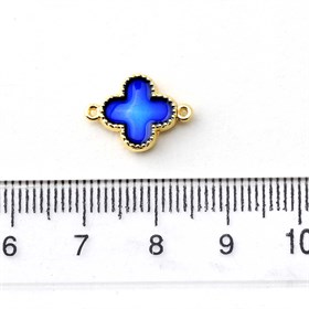 Çift Kulplu Mineli Yonca Bileklik Takı Ucu