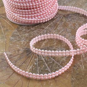 Çift Sıralı Şerit Kesik İnci Pudra Renk 5 Metre