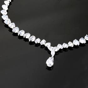 Damla Zirkon Taşlı Abiye Kolye, Bileklik ve Küpe Seti