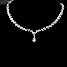 Damla Zirkon Taşlı Abiye Kolye, Bileklik ve Küpe Seti