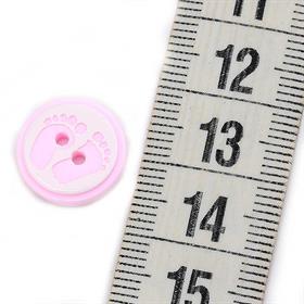 Delikli Bebek Düğmesi Pembe (10 adet)