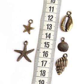 Deniz Ürünleri Takı Ucu Karışık Set Antik Sarı