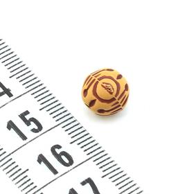Desenli Ahşap Tahta Boncuk 9 mm 10 Adet