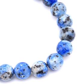 Desenli Mavi Kuvars Boncuk