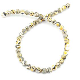 Desenli Sarı Malahit Taşı Boncuk