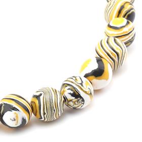 Desenli Sarı Malahit Taşı Boncuk