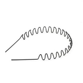 Desenli Siyah Metal Tel Taç