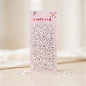 Dikdörtgen Rhinestone Yapışkanlı Taş Sticker Seti Kristal