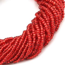 Dizi Kum Boncuk Şeffaf Kırmızı 2 mm 11/0