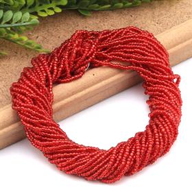 Dizi Kum Boncuk Şeffaf Kırmızı 2 mm 11/0