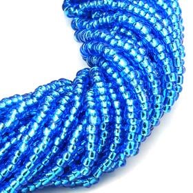 Dizi Kum Boncuk Şeffaf Mavi 2 mm 11/0