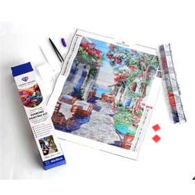Ege Sokakları Deniz Manzaralı Elmas Mozaik Seti / Hobi Kiti (40x50)