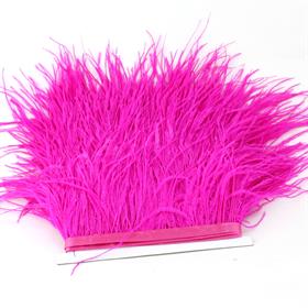 Fuşya Devekuşu Tüyü Şerit