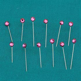 Fuşya Kristal Taşlı Eşarp Şal İğnesi 12 adet