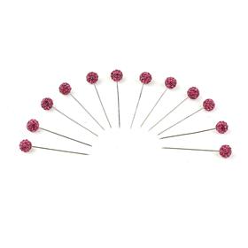 Fuşya Taşlı Toplu Eşarp Şal İğnesi 12 adet