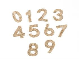 Gold Taşlı Ütüyle Yapışan Rakam