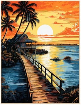 Gün Batımı Elmas Mozaik Seti / Hobi Kiti (40x50)